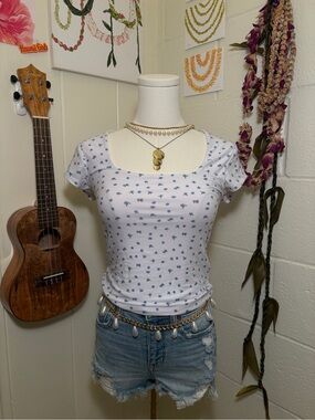 White Floral Women's Top